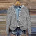 Vintage Solid Button Hooded Knitted Cardigan elevenforest