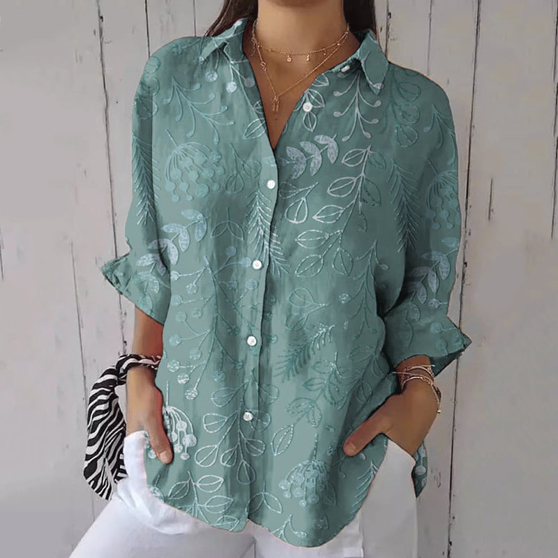 Women's Purple Art Floral Shirt artswardrobe