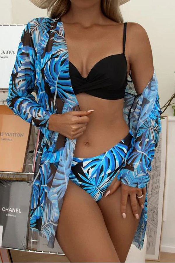 Juana® | Tropical Print Wrap Underwire Bikini With Cover-up