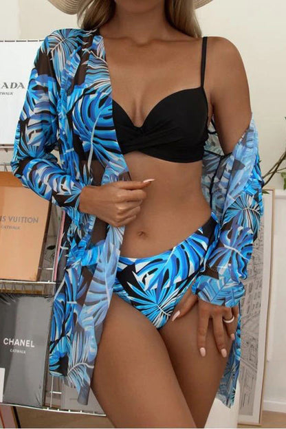 Nélida® | Tropical Print Wrap Underwire Bikini With Cover-up