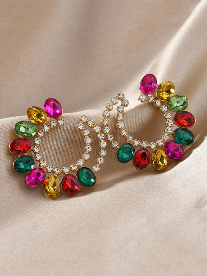 Geometric Rhine Stones Earrings Accessories