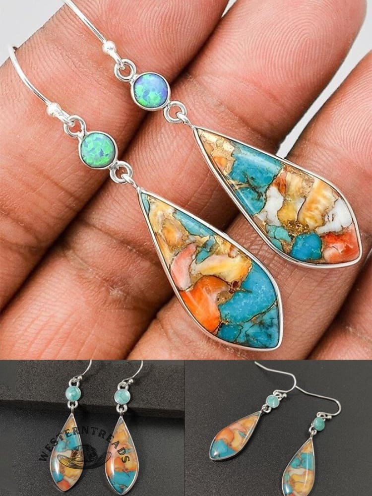 Retro Colorful Glaze Drop Earrings