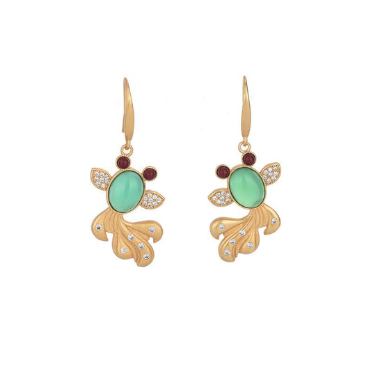 Fengshui Jade Koi Fortune Earrings