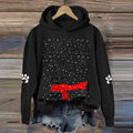 Women's Black Cat Snow Printed Sweatshirt elevenforest