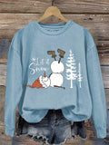 Comstylish Women's Let It Snow Snowman Print Casual Sweatshirt