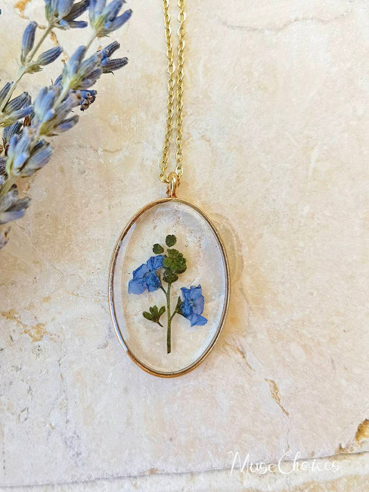Resin Pressed Flower Necklaces - Colorful Mix Set