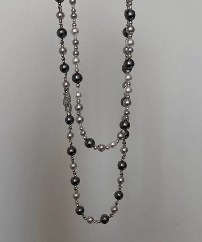 Boutique Pearl Zircon Long Necklace