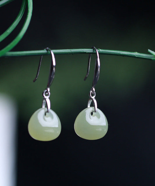 Silk Sterling Silver Jade Drop Earrings