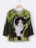 Forest Cat Women's Linen Shirt elevenforest