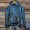 Comstylish Vintage Distressed Ethnic Pattern Casual Hoodie