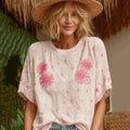 Women's Embroidered Daisy Floral Ribbon T-shirt artswardrobe
