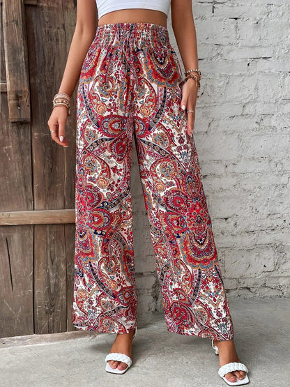 EP | Artistique d'impression pantalon taille haute pour les femmes