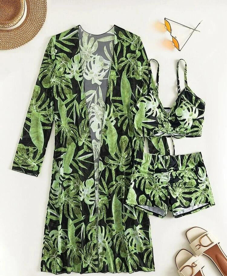 Olivia® | 3 in 1 Bikini Top + Pants + Kimono