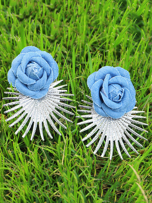 Flower Shape Geometric Drop Earrings