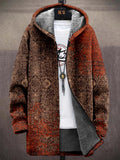 Men's Vintage Ethnic Patterns Cozy Hooded Coat artswardrobe
