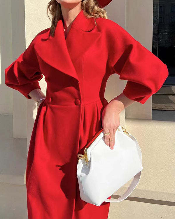 LM | Vintage wool coat with lantern sleeves and turn-ups