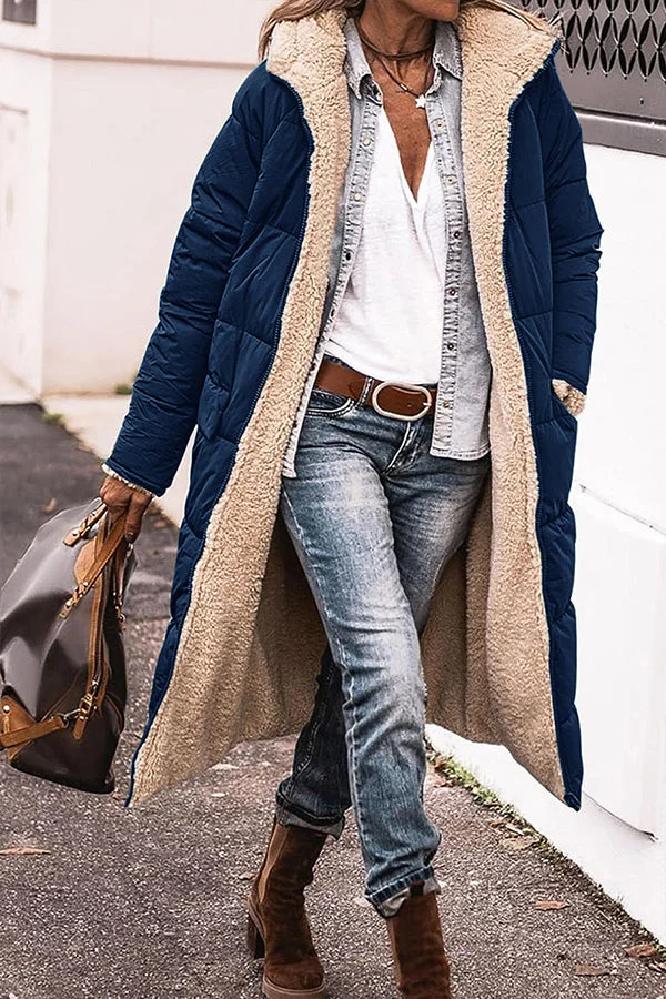 LM | Trendy jacket with hood and accent collar