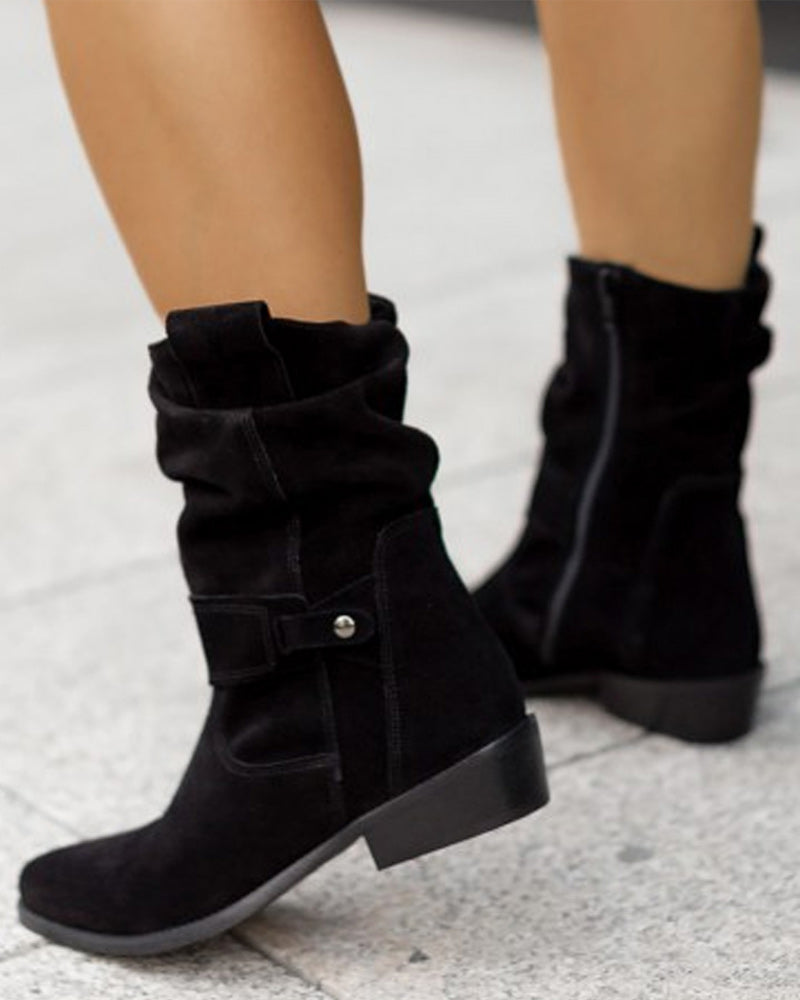 LM | Mid-calf boots with strap detail