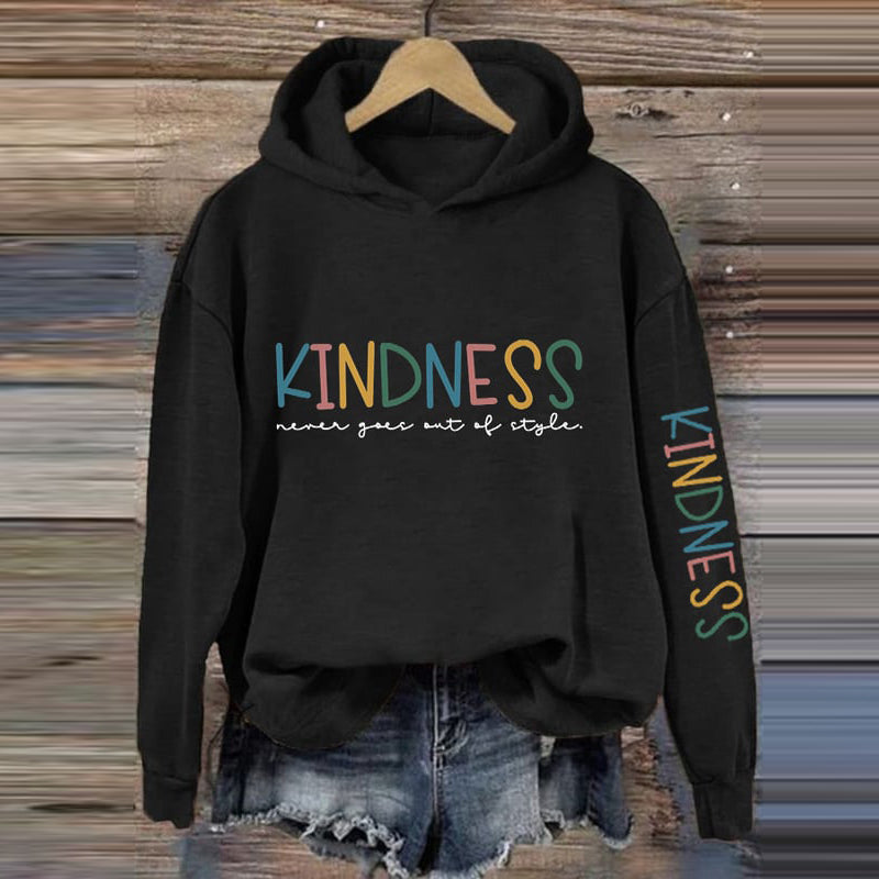 Comstylish Women's Kindness Never Goes Out Of Style Printed Casual Hoodie
