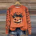 Comstylish Women's Pumpkin Sequins Print Sweatshirt