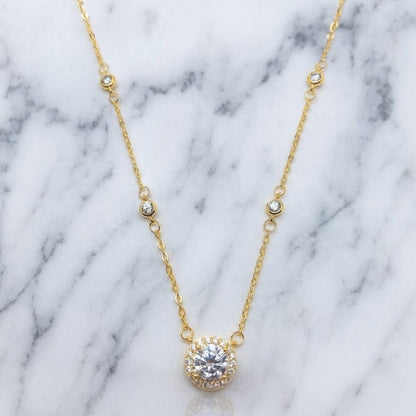 "camden" 925 Lab Diamond Gold Necklace