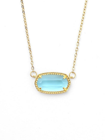Oval Birthstone Pendant Necklace