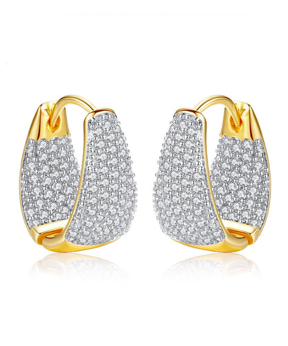 Zircon 14k Gold Hoop Earrings