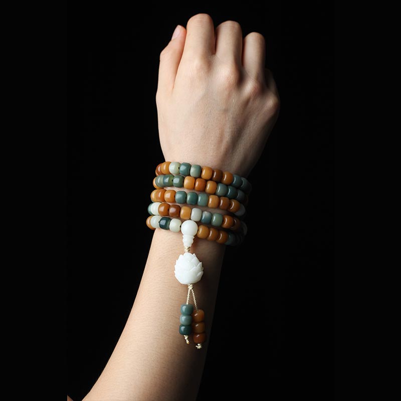 7*9mm Lotus Mala Harmony Bracelet Necklace
