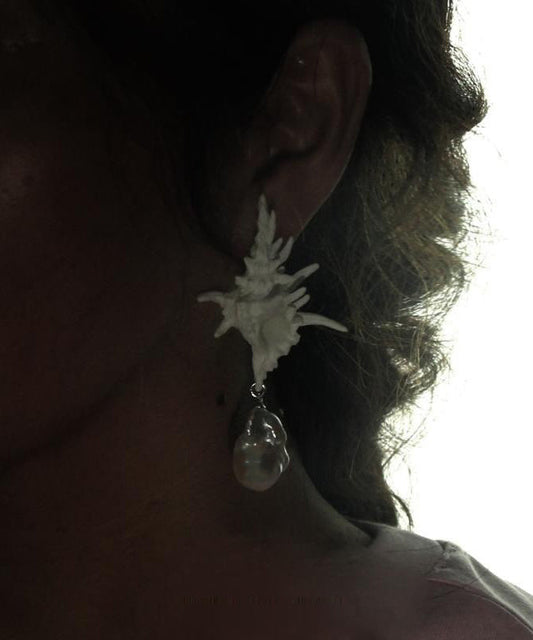 Classy White Sterling Silver Alloy Drop Earrings