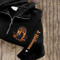 Women's Halloween Cat Embroidered Zip Long Sleeve Casual Sweatshirt elevenforest