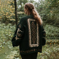 Vintage Women's Irish Celtic Knot Knitted Cozy Jacquard Cardigan artswardrobe