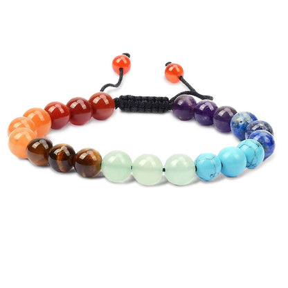 Buddha Stones Natural Healing Power Gemstone Crystal Beads Adjustable Macrame Bracelet