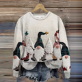 Comstylish Women's Christmas Gnome Print Sweatshirt