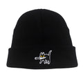 Cartoon Pattern Cat Embroidery Warm Knitted Hat elevenforest