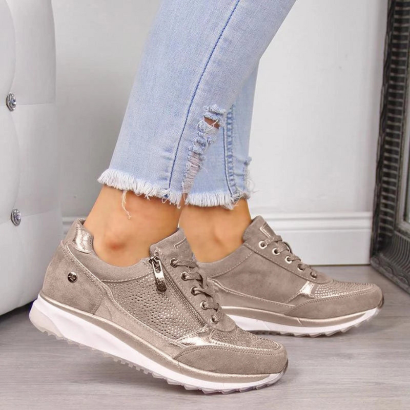 LM | Metallic sneakers with zipper