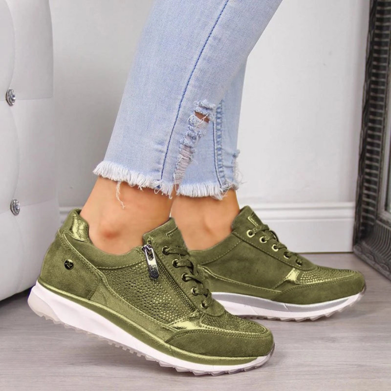 LM | Metallic sneakers with zipper