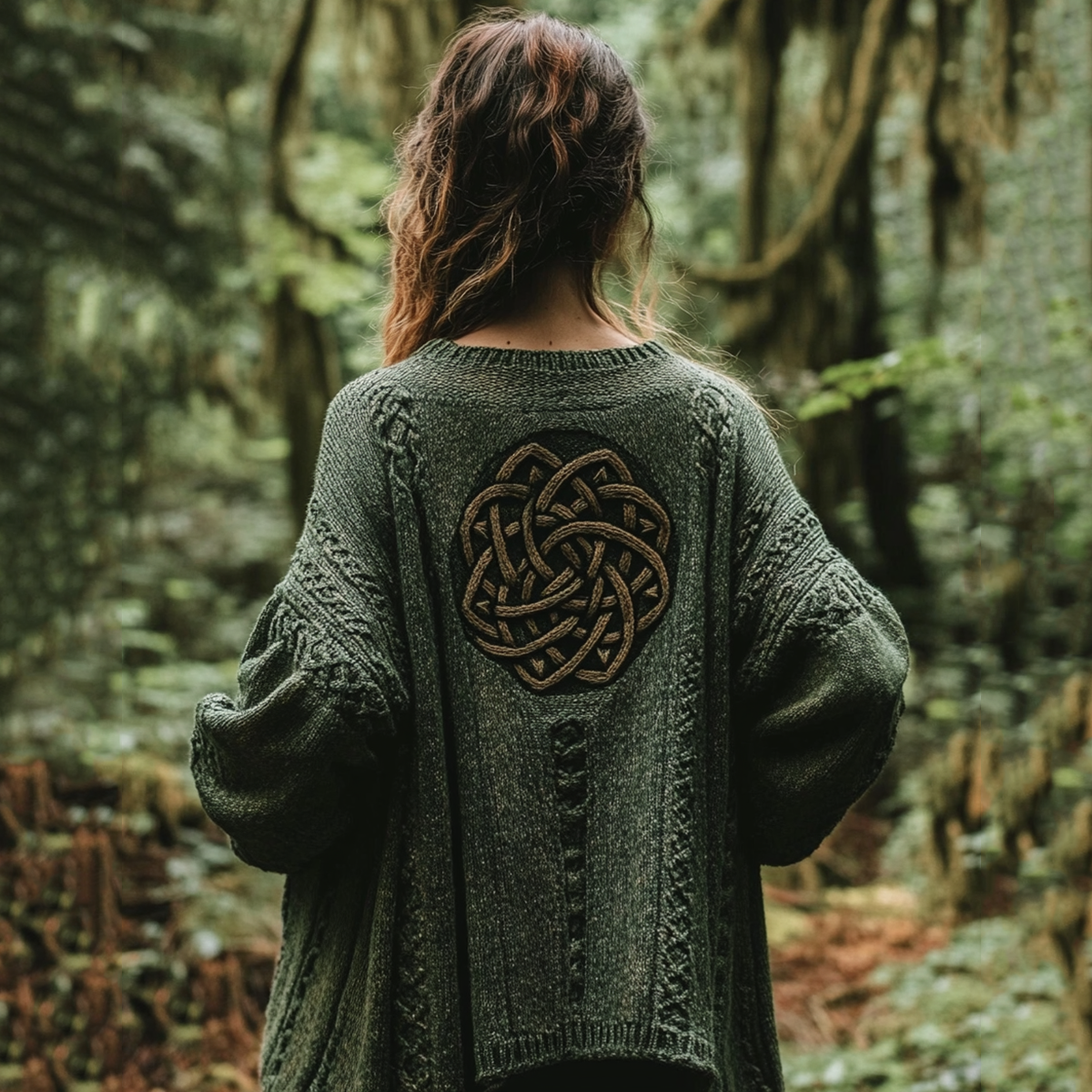 Vintage Irish Celtic Knot Knitted Cozy Jacquard Cardigan artswardrobe