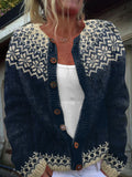Vintage Jacquard Cozy Knit Cardigan artswardrobe