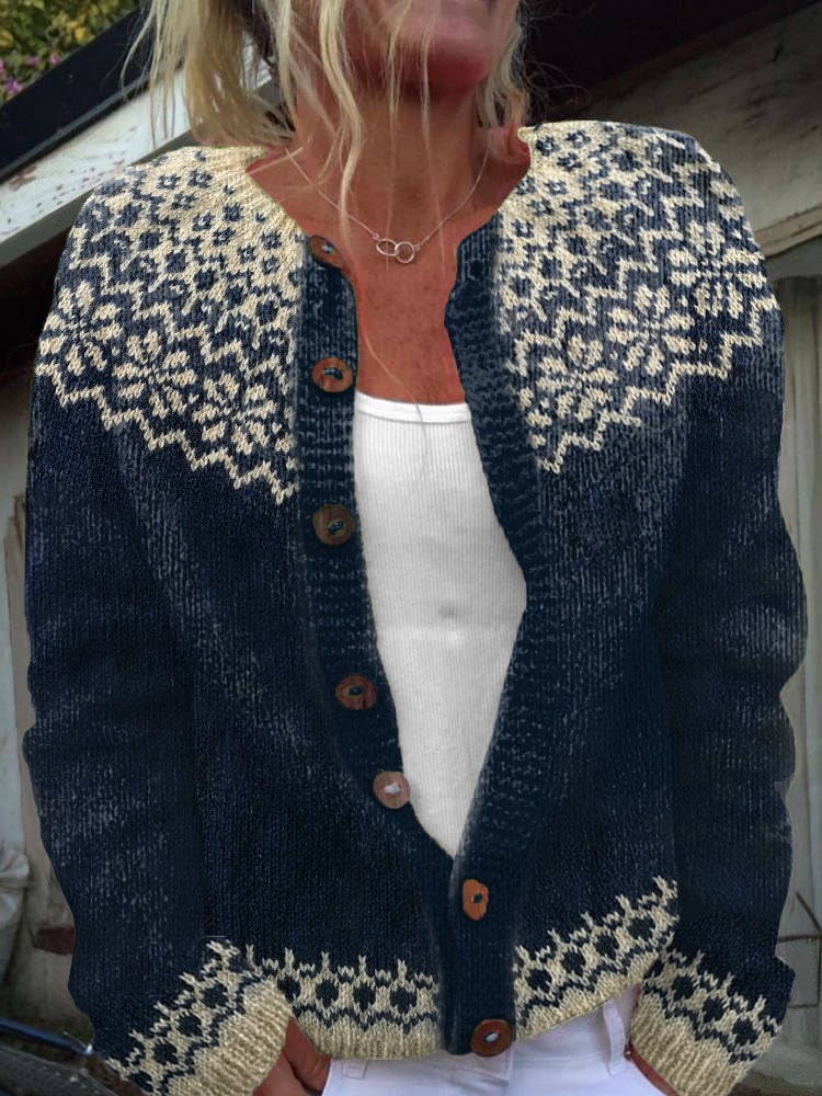 Vintage Jacquard Cozy Knit Cardigan elevenforest