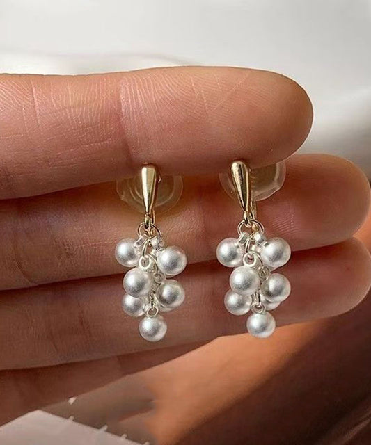 White Copper Alloy Pea Drop Earrings