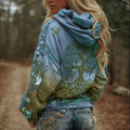 Comstylish Women's Vintage Viking Tree Of Life Art Gradient Comfort Hoodie