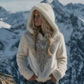 Comstylish Women's Retro Wings Celtic Knot Design Pattern Flannel Hoodie