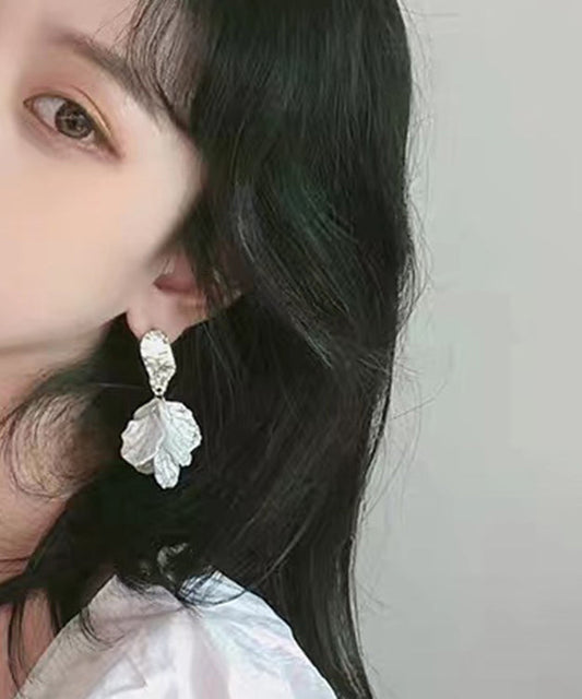 White Sterling Silver Drop Earrings