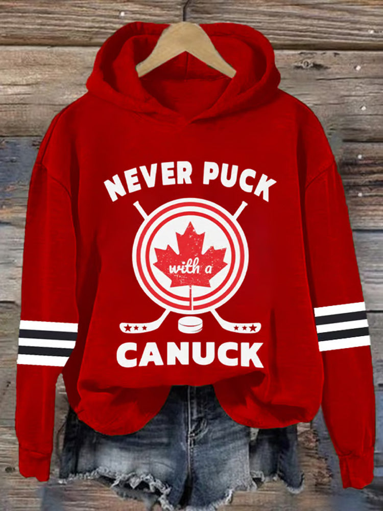 Women's Canadian Hockey Print Hoodie elevenforest