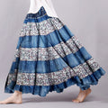 Vintage Bohemian Floral Patchwork Linen Skirt artswardrobe