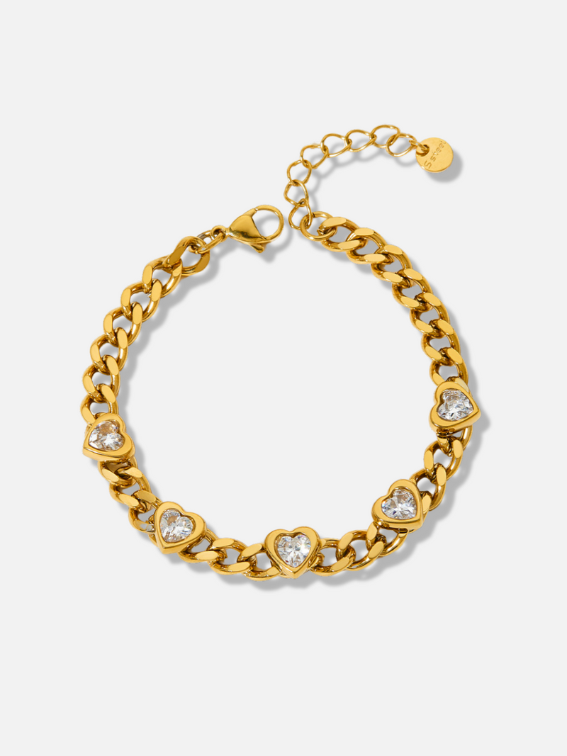 Ayza Heart Charm Chain Bracelet