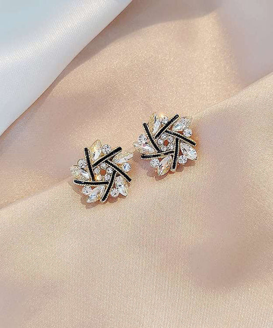 Sterling Silver Alloy Zircon Tendy Circling Earrings