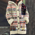 Vintage Knitted Jacquard Pattern Cozy Cardigan Sweater elevenforest