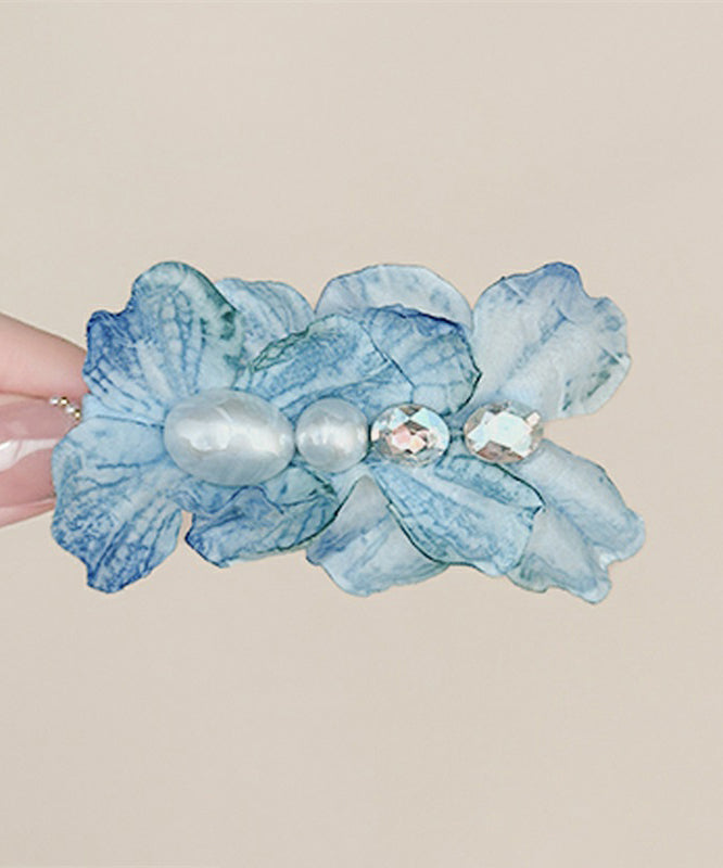 Blue Alloy Zircon Pearl Hairpin