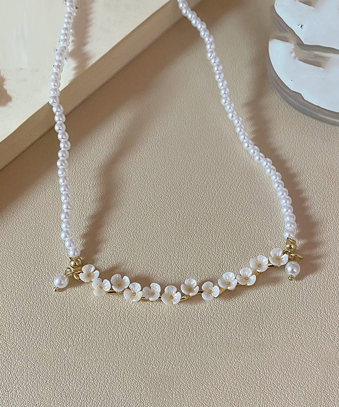 White Alloy Pearl Princess Necklace
